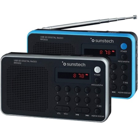 Radio Portátil Sunstech RPD32SL/ con Batería/ Negra y Plateada