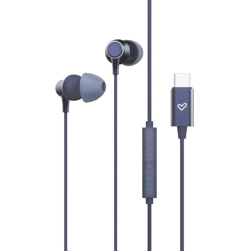 Auriculares energy sistem metallized usb tipo c azul