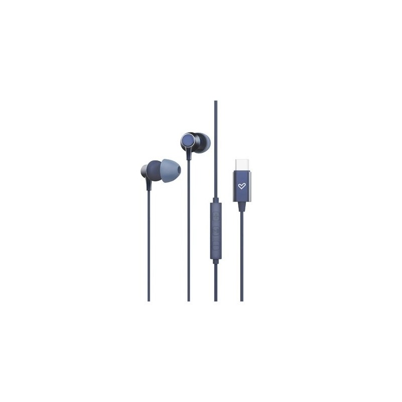 Auriculares energy sistem metallized usb tipo c azul