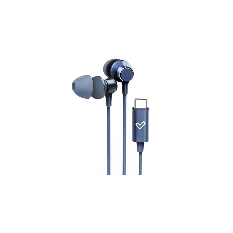 Auriculares energy sistem metallized usb tipo c azul