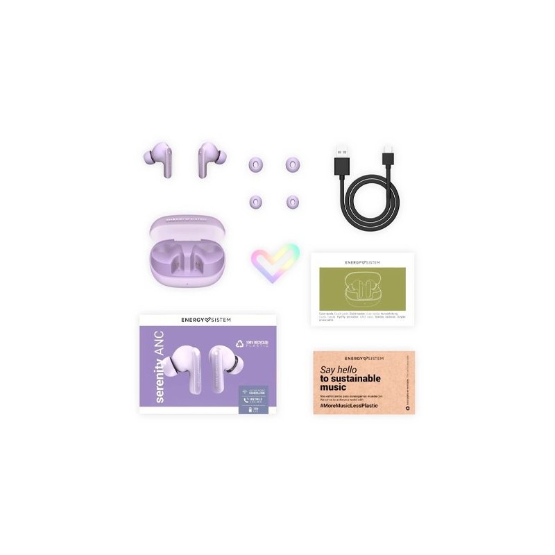 Auriculares energy sistem serenity anc inalambrico morado