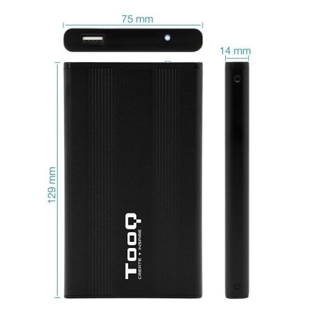 Caja Externa para Disco Duro de 2.5″ TooQ TQE-2510B/ USB 2.0
