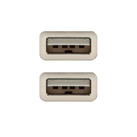 Cable USB 2.0 Nanocable 10.01.0302/ USB Macho - USB Macho/ 1m/ Beige