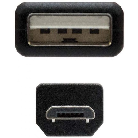 Cable usb tipo a 2.0 a micro usb tipo b nanocable 1.8m negro macho - macho