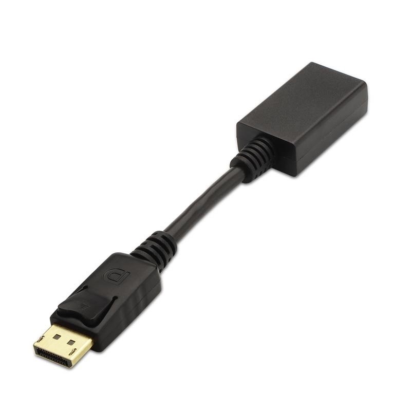 Adaptador displayport a hdmi nanocable macho - hembra 15cm negro