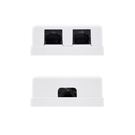 Nanocable Roseta Superficie CAT.6 UTP 2Tomas Blanc