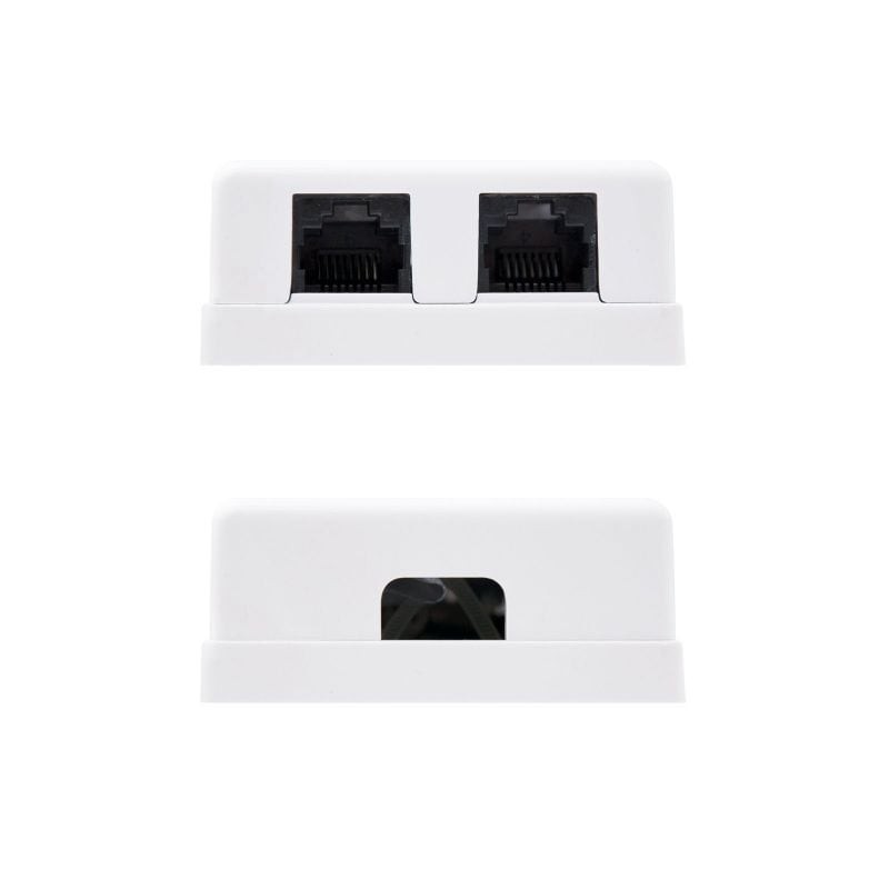 Nanocable Roseta Superficie CAT.6 UTP 2Tomas Blanc