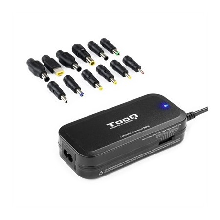 Cargador de Portátil TooQ TQLC-90BS02M/ 1xUSB/ 90W/ Manual/ 12 Conectores/ Voltaje 15-24V
