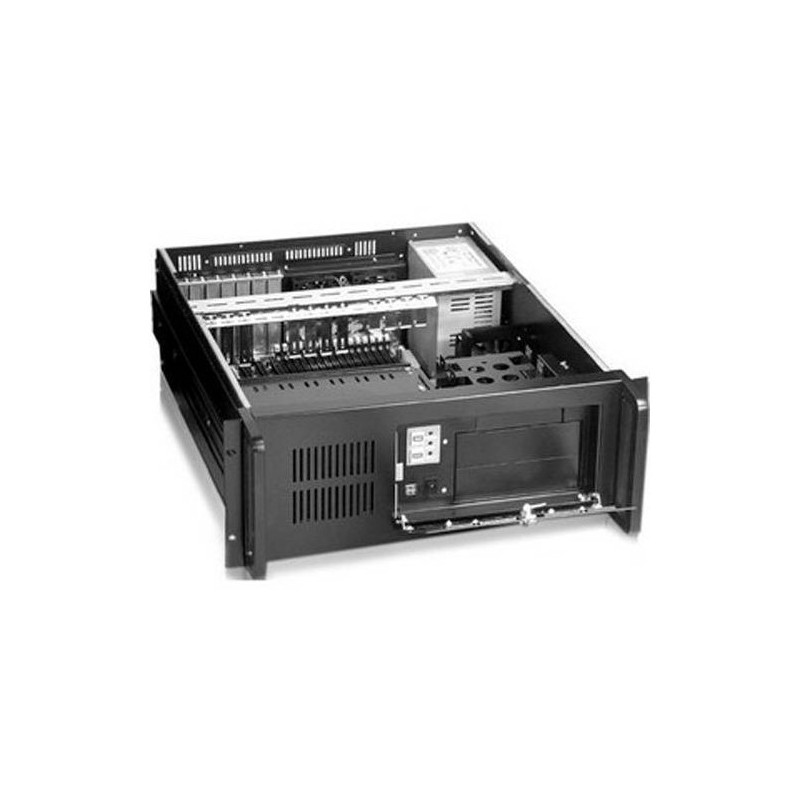 Caja servidor tooq rack 19 pulgadas 4u 406 negra sin fuente ventana transparente