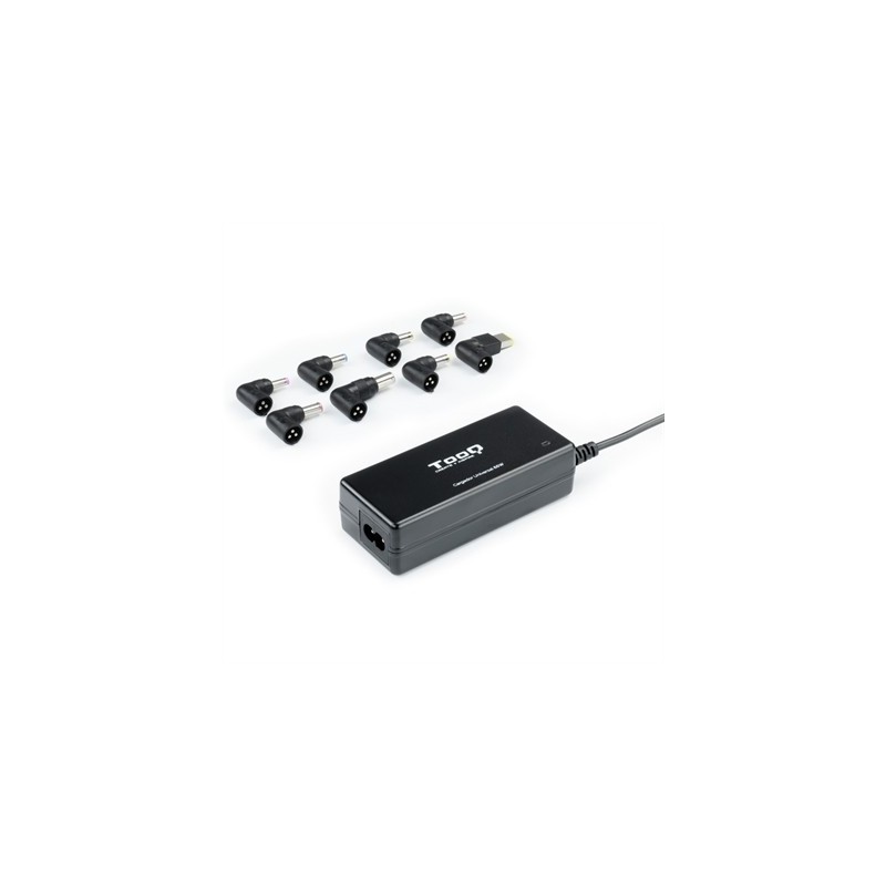 Cargador de Portátil TooQ TQLC-65BS02AT/ 65W/ 1xUSB/ Automático/ 8 Conectores/ Voltaje 18.5-20V/ 1 USB