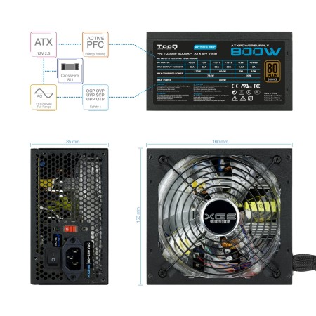 Tooq Fuente Alimentación TQXGEII-800SAP 80+ 800W