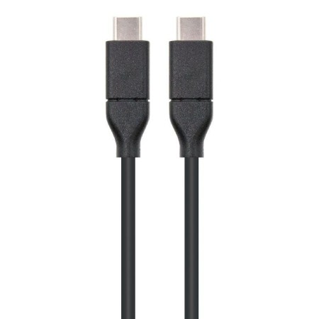 Cable USB 3.2 Tipo-C Nanocable 10.01.4101/ USB Tipo-C Macho - USB Tipo-C Macho/ hasta 100W/ 1m/ Negro