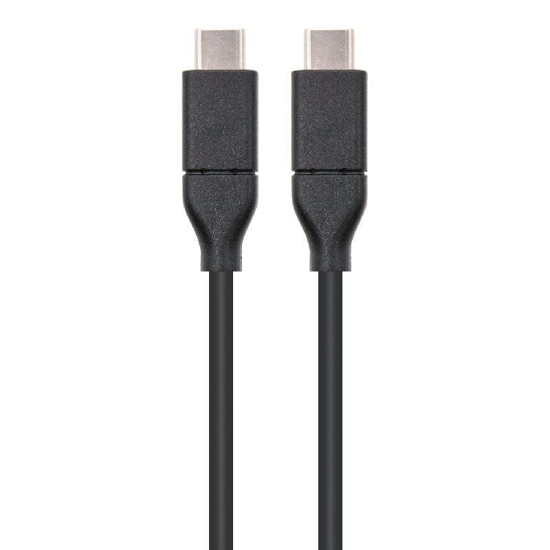 Cable USB 3.2 Tipo-C Nanocable 10.01.4101/ USB Tipo-C Macho - USB Tipo-C Macho/ hasta 100W/ 1m/ Negro
