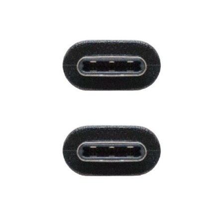 Cable USB 3.2 Tipo-C Nanocable 10.01.4101/ USB Tipo-C Macho - USB Tipo-C Macho/ hasta 100W/ 1m/ Negro