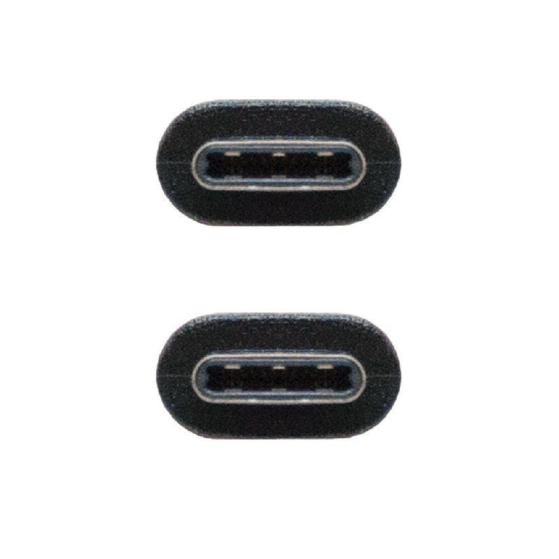 Cable USB 3.2 Tipo-C Nanocable 10.01.4101/ USB Tipo-C Macho - USB Tipo-C Macho/ hasta 100W/ 1m/ Negro