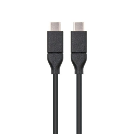 Cable USB 3.2 Tipo-C Nanocable 10.01.4101/ USB Tipo-C Macho - USB Tipo-C Macho/ hasta 100W/ 1m/ Negro