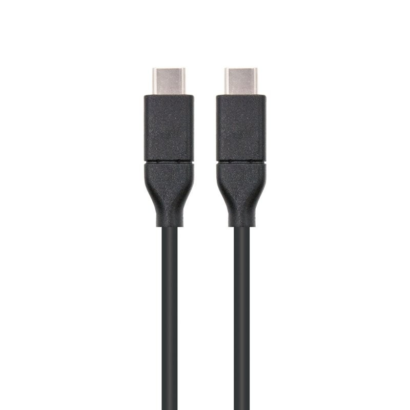 Cable USB 3.2 Tipo-C Nanocable 10.01.4101/ USB Tipo-C Macho - USB Tipo-C Macho/ hasta 100W/ 1m/ Negro