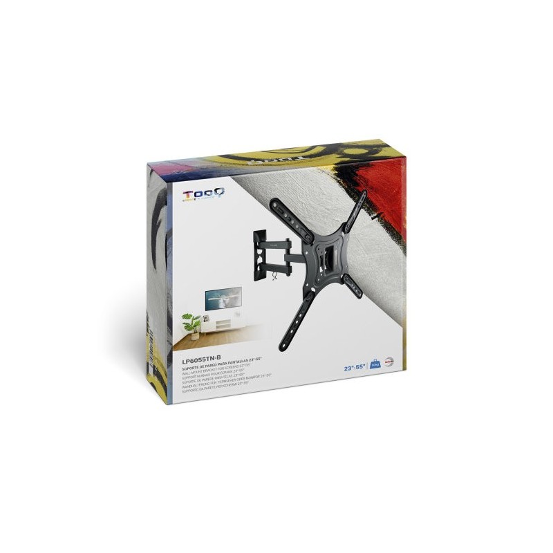 Soporte pared tv tooq lp6055tn - b negro 23 - 55 pulgadas max 30 kg