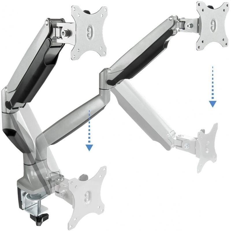 Soporte mesa monitor tooq db3132tnr - s 13 pulgadas - 32 pulgadas 2 brazos carga maxima max 9kg - brazo
