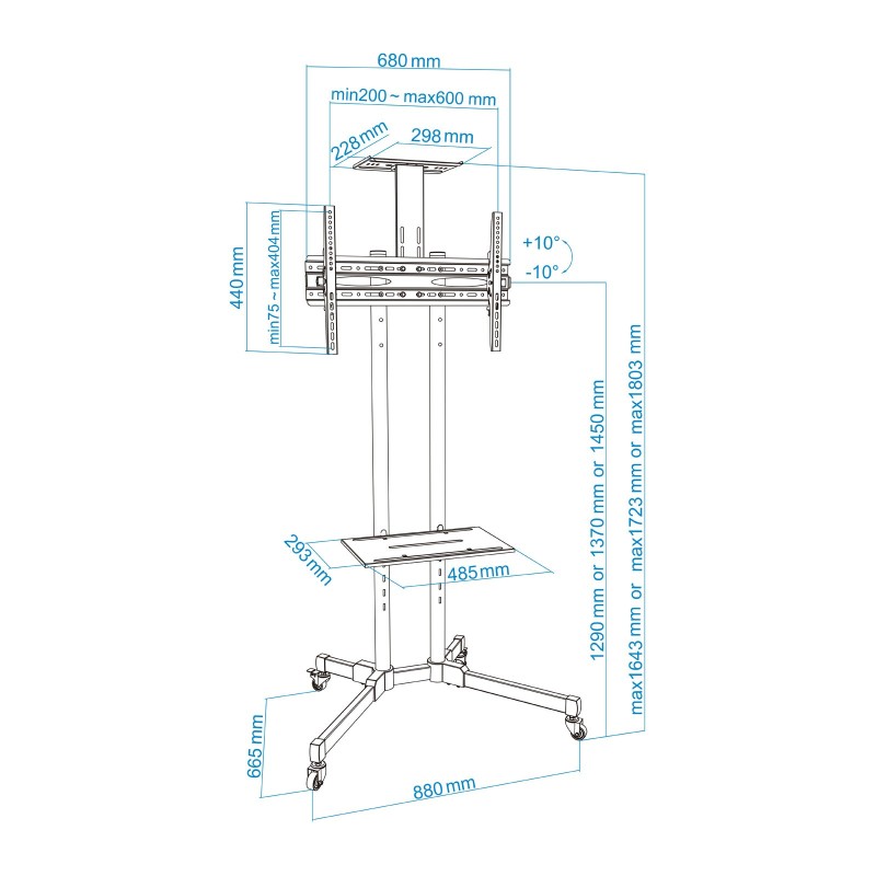 Tooq FS1470M-B Soporte Suelo pantalla 37″-70″