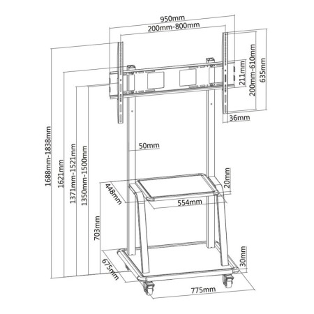 Tooq FS20100M-B Soporte suelo Pantalla 37-100″ neg