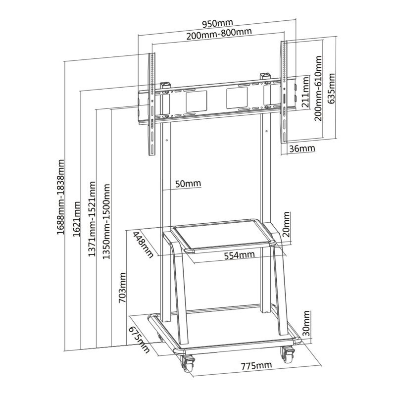 Tooq FS20100M-B Soporte suelo Pantalla 37-100″ neg