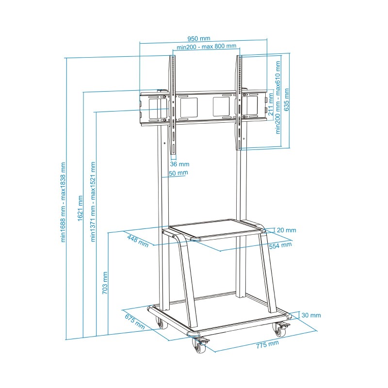 Tooq FS20100M-B Soporte suelo Pantalla 37-100″ neg