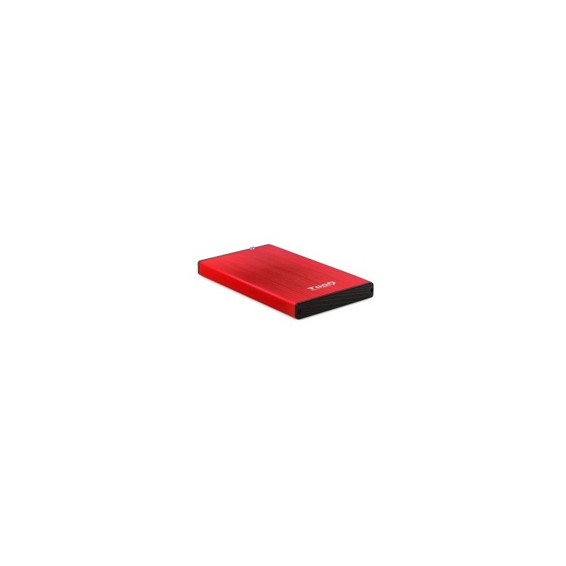 Caja externa tooq tqe - 2527r para hdd 2.5 pulgadas 9.5mm sata 3 usb 3.2 rojo