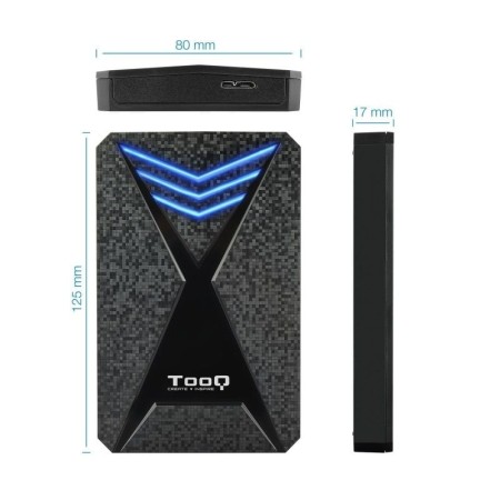 Caja Externa Gaming para Disco Duro de 2.5″ TooQ TQE-2550BL/ USB 3.1/ Sin tornillos