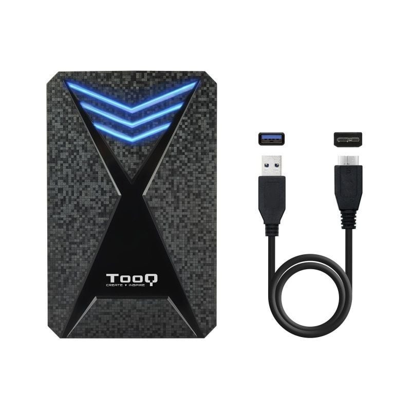Caja Externa Gaming para Disco Duro de 2.5″ TooQ TQE-2550BL/ USB 3.1/ Sin tornillos