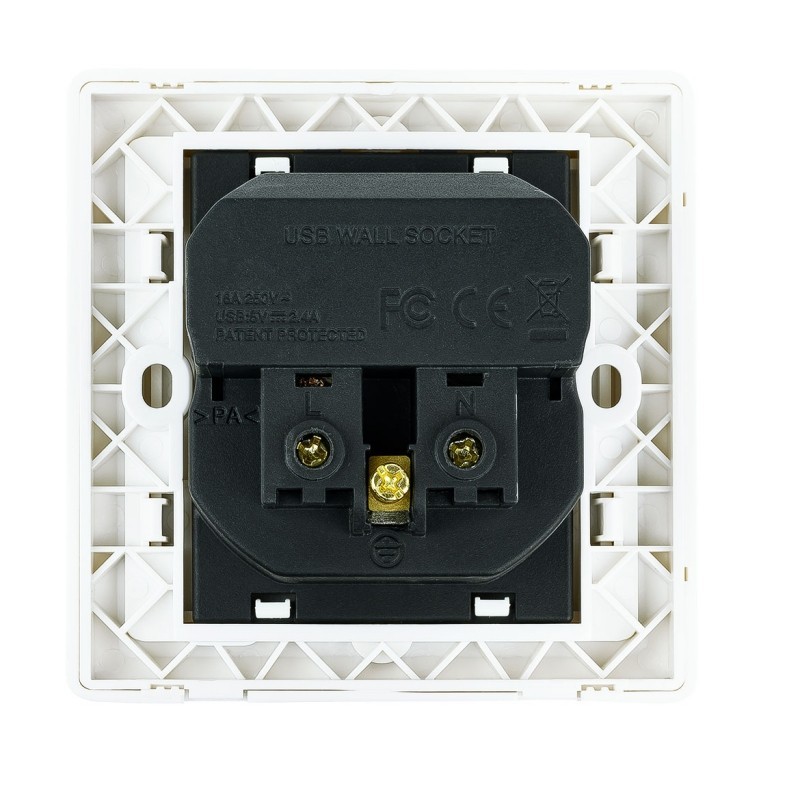 Roseta de Pared Nanocable 10.35.0010/ 1 Schuko/ 2 USB