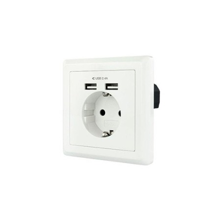 Roseta de Pared Nanocable 10.35.0010/ 1 Schuko/ 2 USB