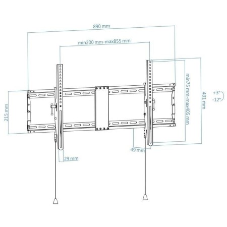 Soporte pared tooq lp4391t - b 43 pulgadas - 90 pulgadas carga maxima 70kg negro