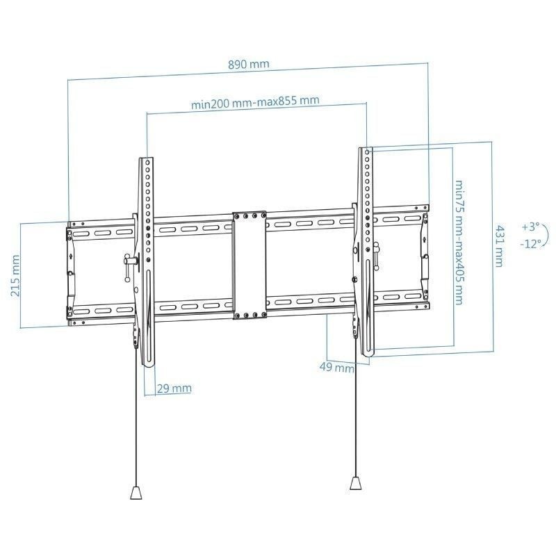 Soporte pared tooq lp4391t - b 43 pulgadas - 90 pulgadas carga maxima 70kg negro