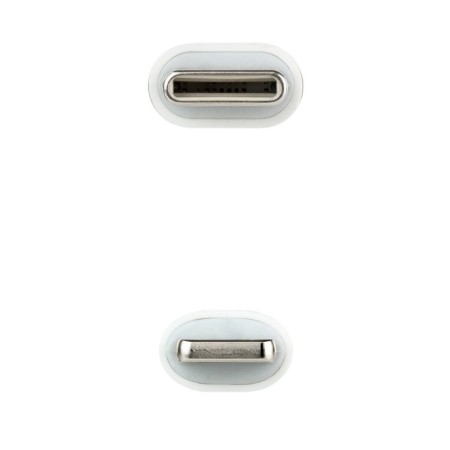 Cable USB 2.0 Tipo-C Lightning Nanocable 10.10.0601/ USB Tipo-C Macho - Lightning Macho/ 1m/ Blanco