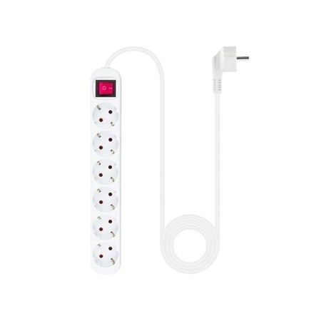 Nanocable Regleta 6 tomas con interruptor Blanca