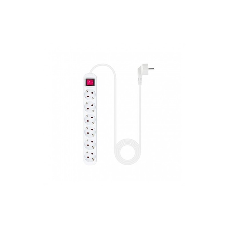 Nanocable Regleta 6 tomas con interruptor Blanca