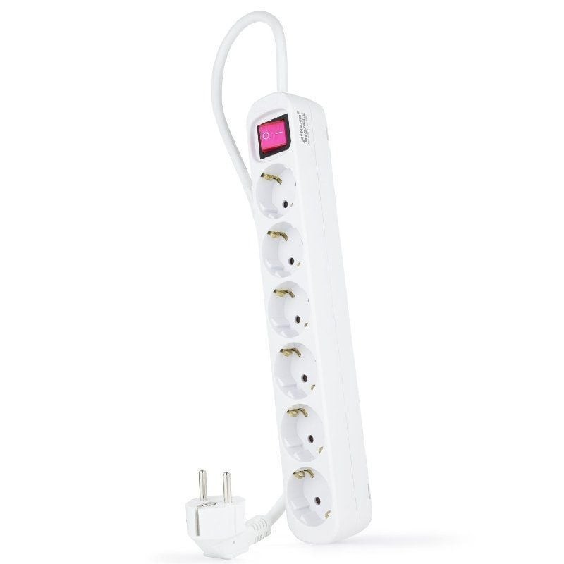 Nanocable Regleta 6 tomas con interruptor Blanca