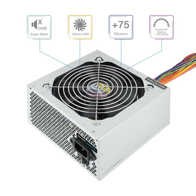 Fuente alimentacion tooq tqapolo - 500sp 500w pfc activo atx