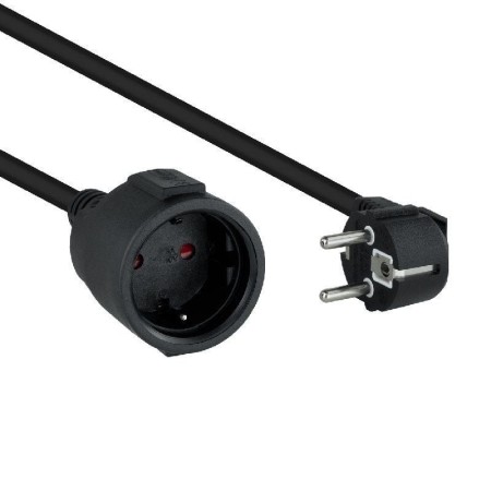 Nanocable Cable Alim. Alargador schuko negro 5 M