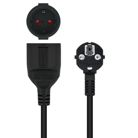 Nanocable Cable Alim. Alargador schuko negro 5 M
