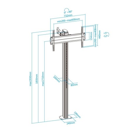 Tooq FS2270M-B Soporte suelo fijo 37-70″