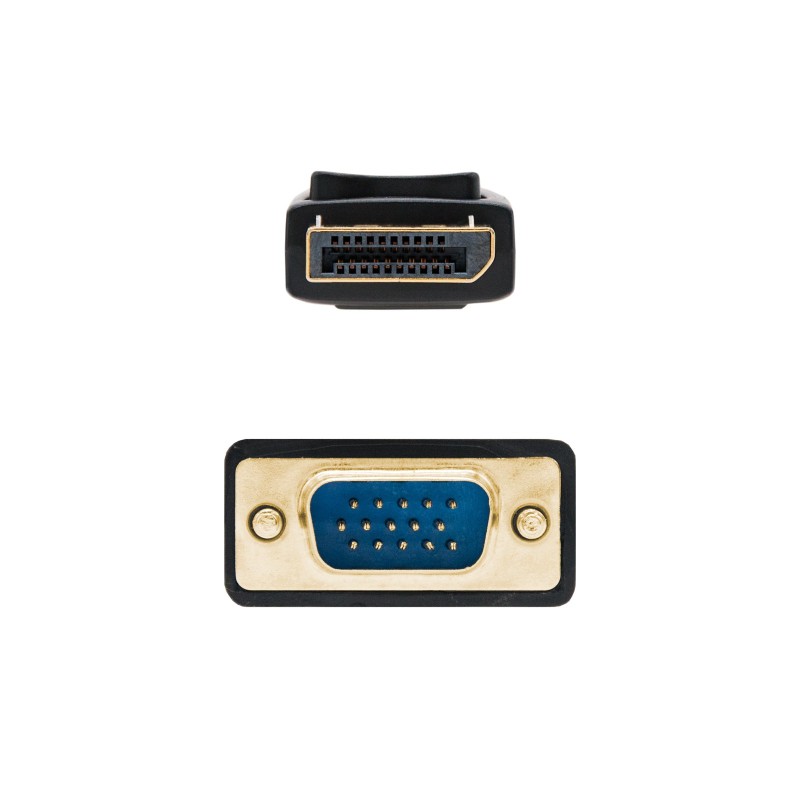 Cable conversor displayport a vga nanocable 1m - macho - macho - negro