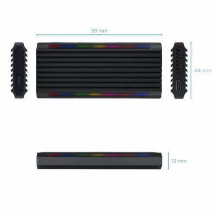 Tooq Caja Externa SSD M.2 NGFF/NVMe USB-C Negro