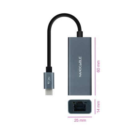 Adaptador nanocable conversor usb - c ethernet gigabit