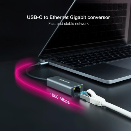 Adaptador nanocable conversor usb - c ethernet gigabit