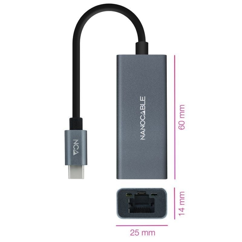 Adaptador nanocable conversor usb - c ethernet gigabit