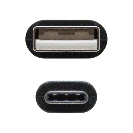 Cable USB 2.0 Nanocable 10.01.2103/ USB Macho - USB Tipo-C Macho/ 480Mbps/ 3m/ Negro