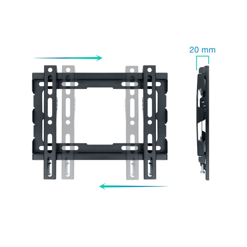 Soporte pared tv television monitor tooq lp1043f - b 23 pulgadas - 43 pulgadas carga maxima 45kg