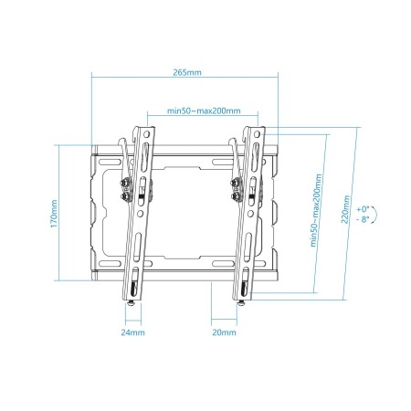 Soporte pared tv television monitor tooq lp1044t - b 23 pulgadas - 43 pulgadas carga maxima 45kg